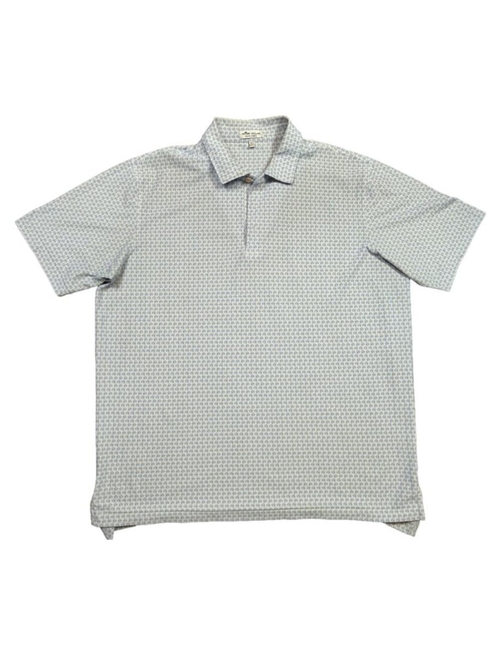 Peter Millar Summer Comfort Polo Shirt XL Blue Crown Logo Print Golf Golfing